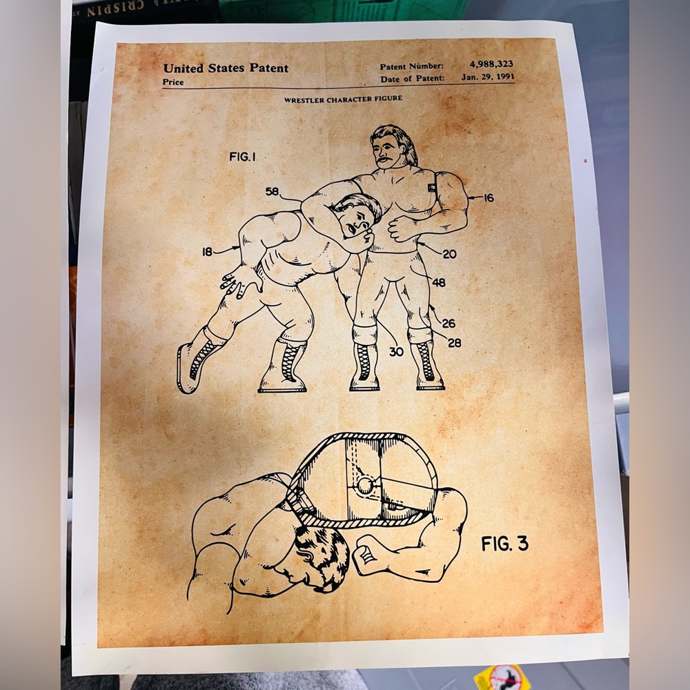Vintage style Wrestling prints for boys rooms- good condition! Funny accent!